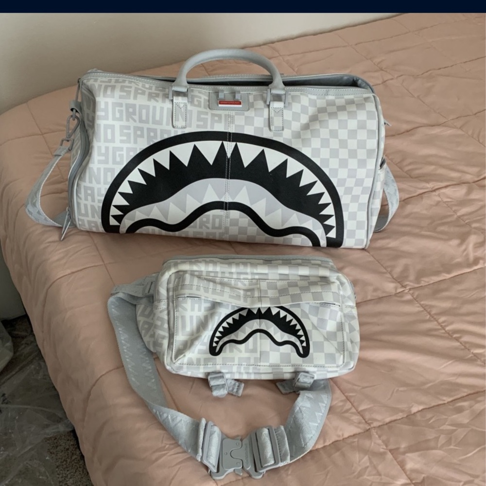 Sprayground duffel bag with belt bag